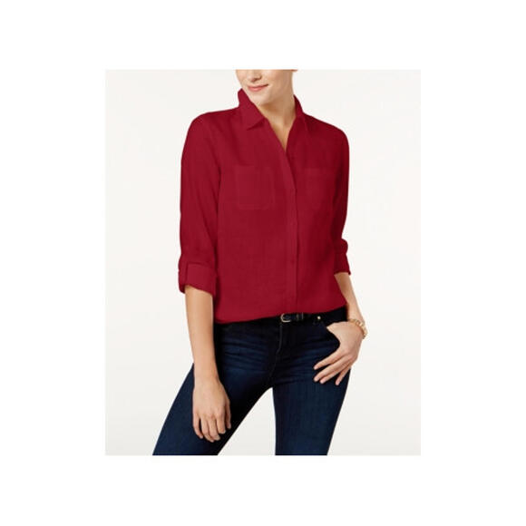 Charter Club Womens Linen Utility Shirt Size XXL - Picture 1 of 1